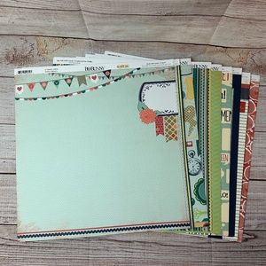 Bo Bunny "Family Is" 12x12 Scrapbook Paper - 22 Sheets with Bonus Brads